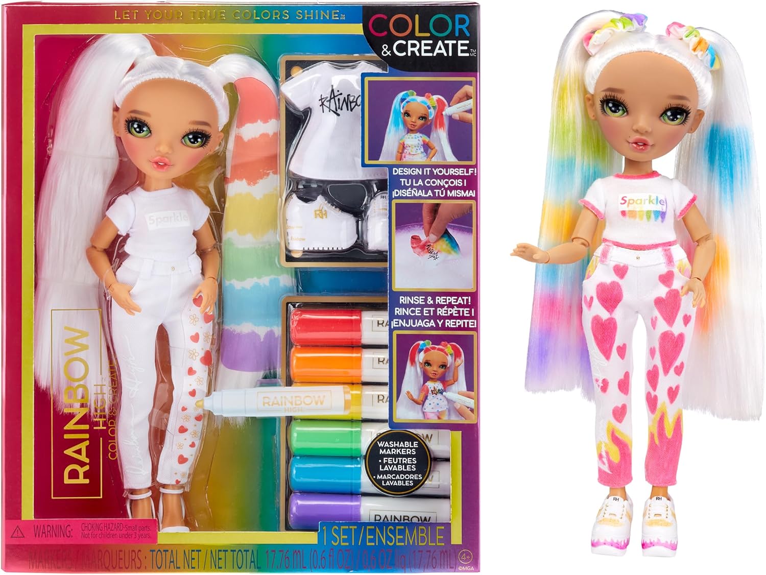 Rainbow High Muñecas Color & Create - Green Eyes