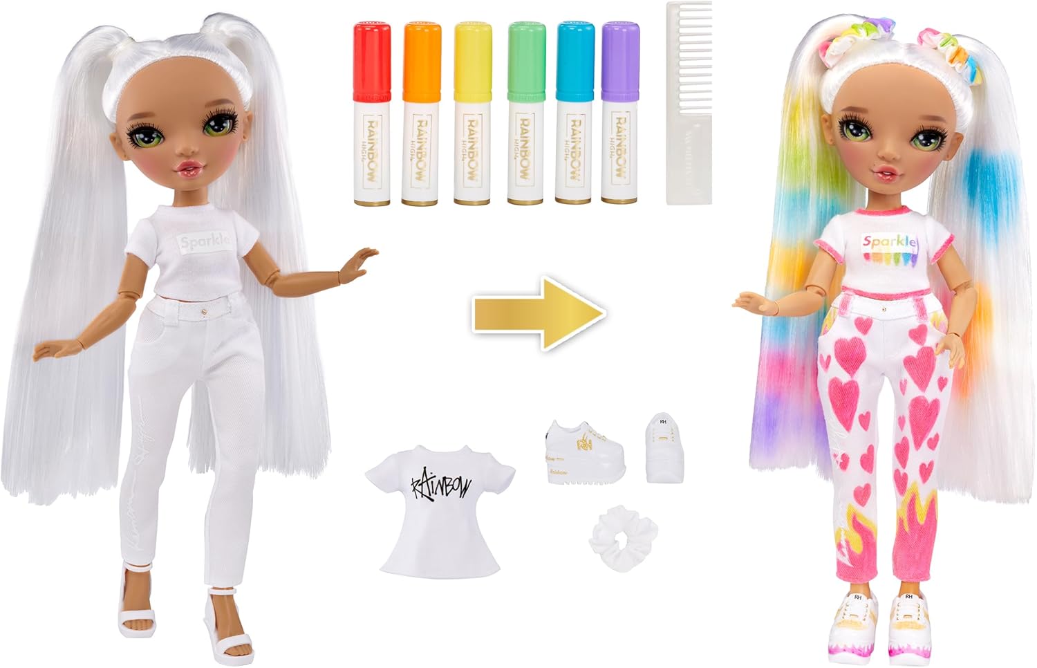 Rainbow High Muñecas Color & Create - Green Eyes