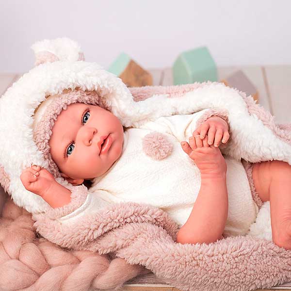 Reborn Anna 40cm con Manta y Peluche