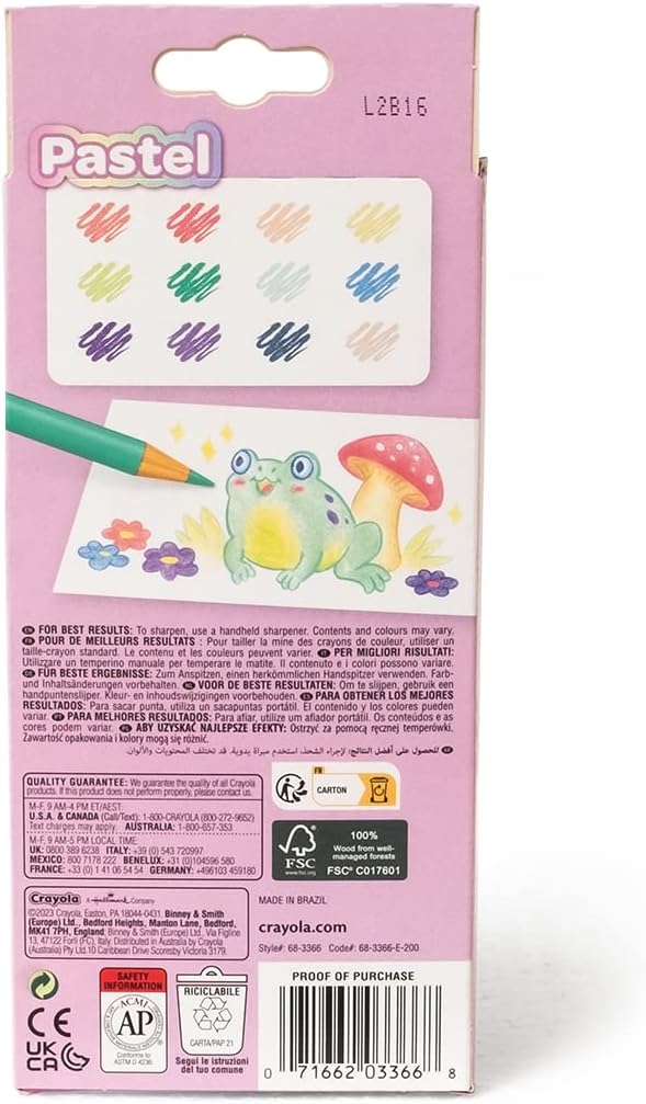 12 lápices de colores pastel