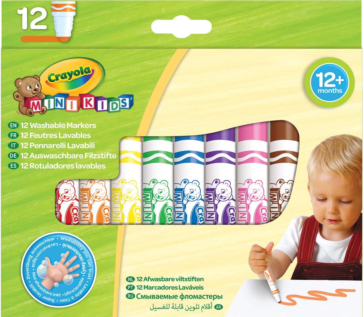 MiniKids 12 Rotuladores Lavables Punta Redonda