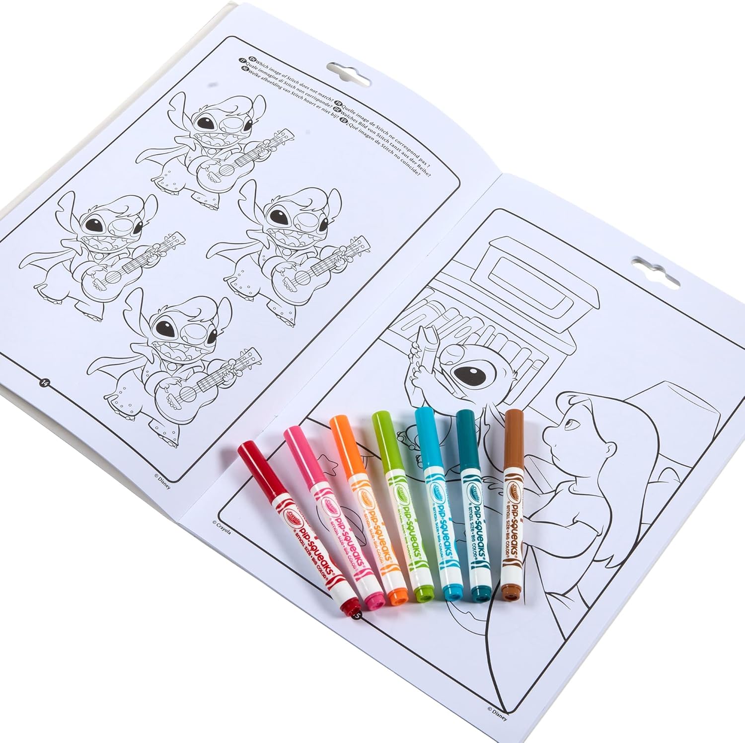 Stitch Libro Actividades con 7 Rotuladores
