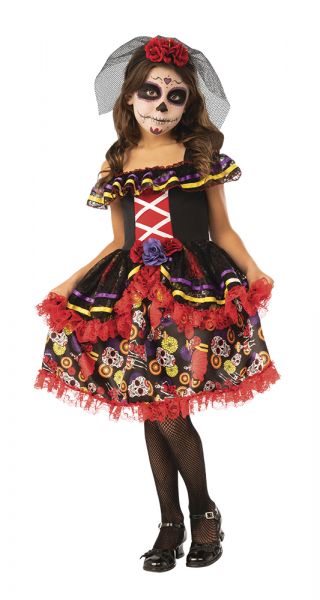 Disfraz Catrina de Luxe Talla M (5-7 años)