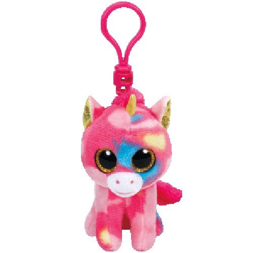 TY Clip: Fantasia, unicornio rosa 10cm