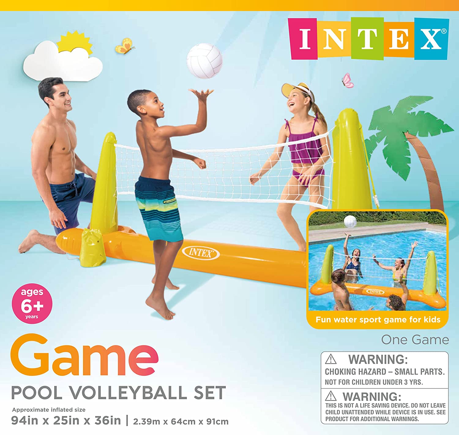 Juego Voley piscina 239x64x91 con balón