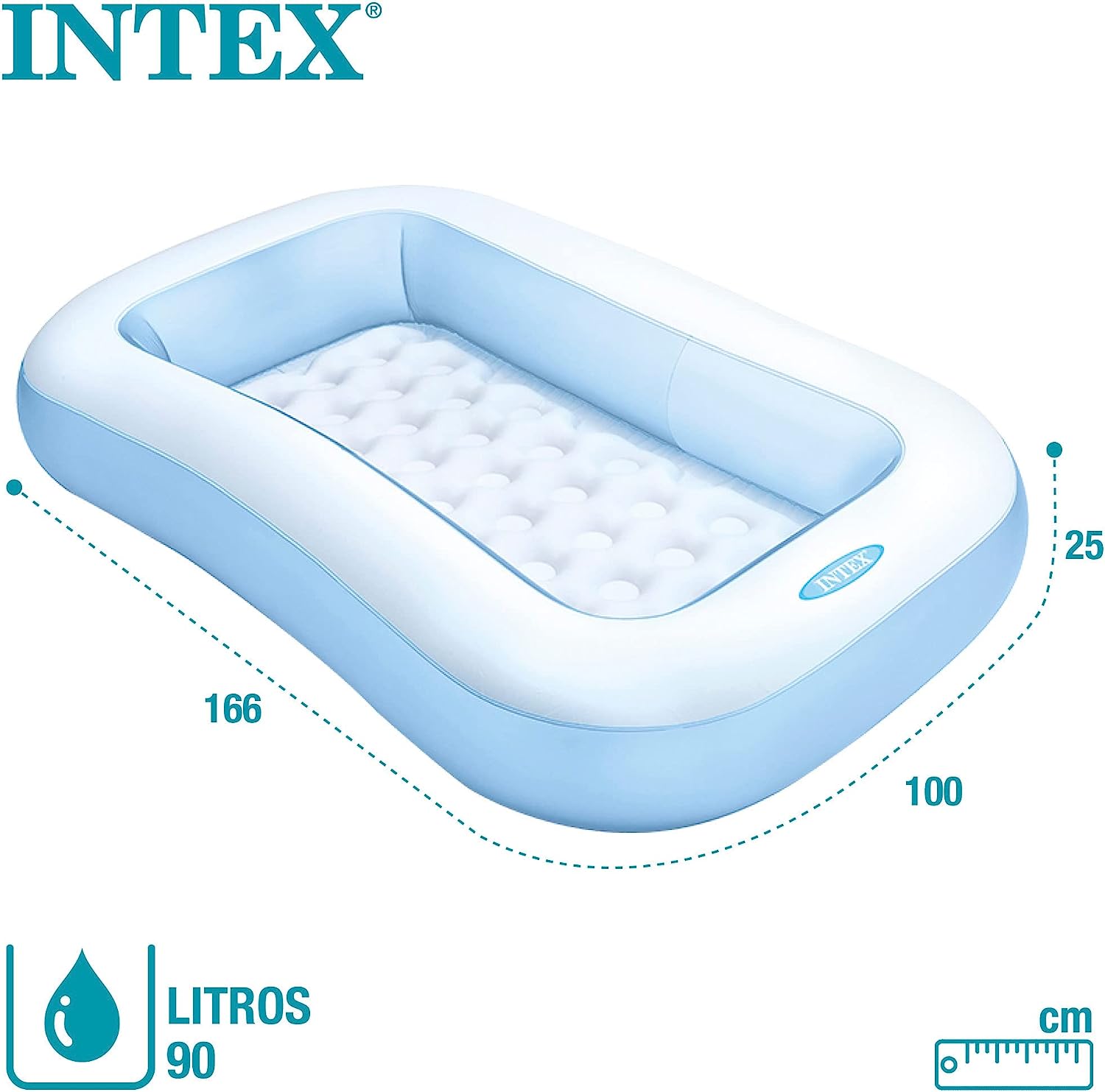 Piscina bebé rectangular 166x100x28 102l