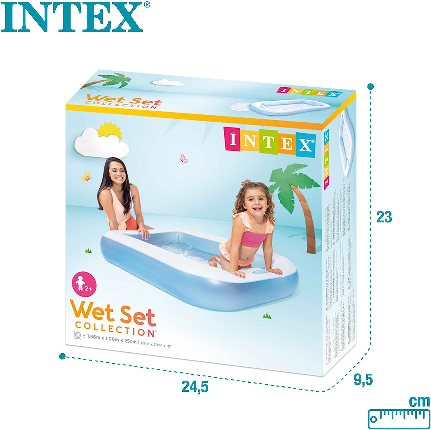 Piscina bebé rectangular 166x100x28 102l