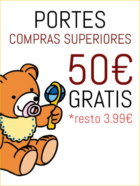 Portes gratis en compras superiores a 50€. resto 3,99€