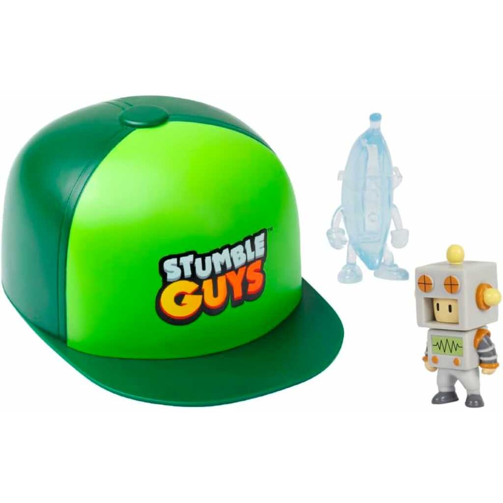 stumble guys pack gorra con 2 figuras sorpresa