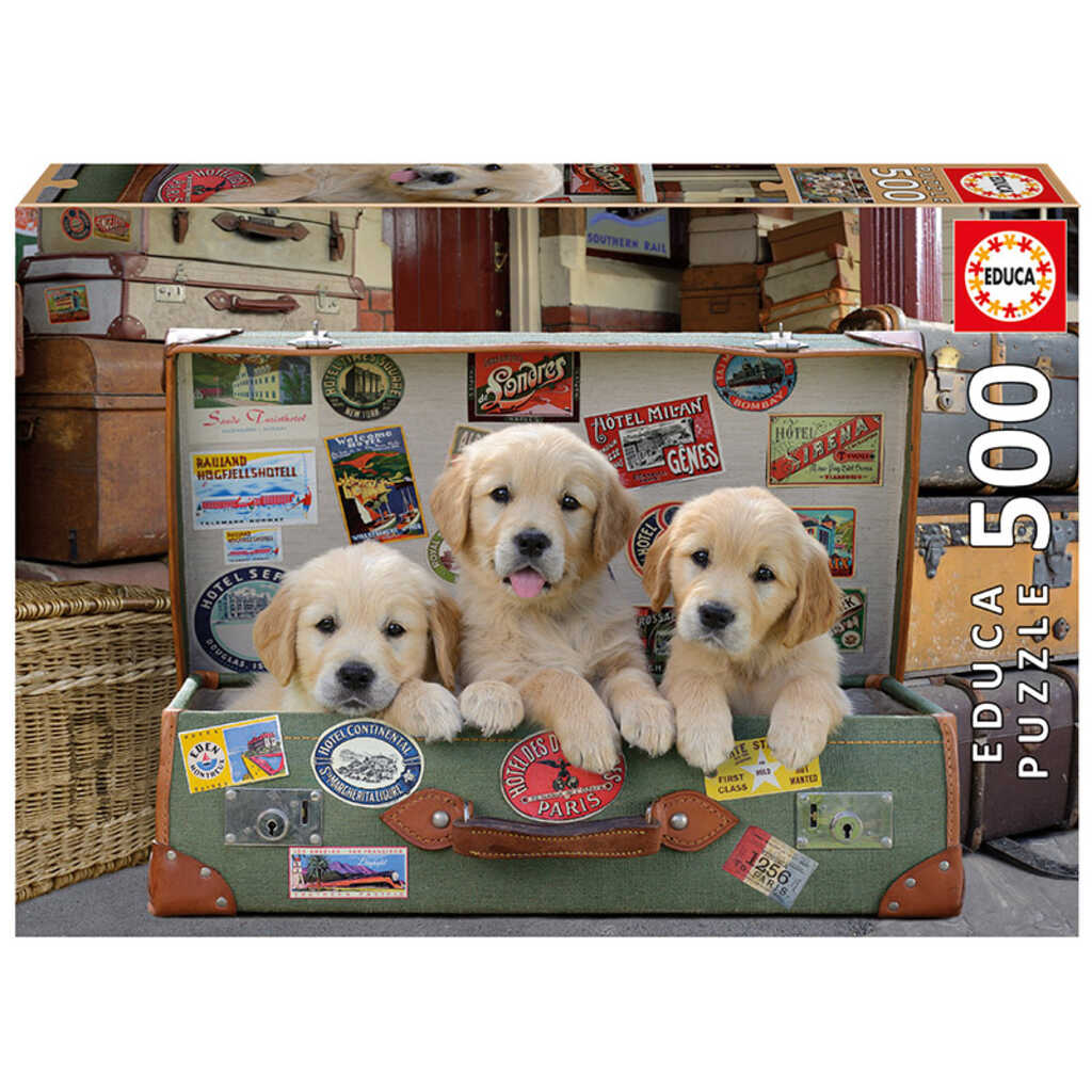 puzzle 500 cachorros en el equipaje