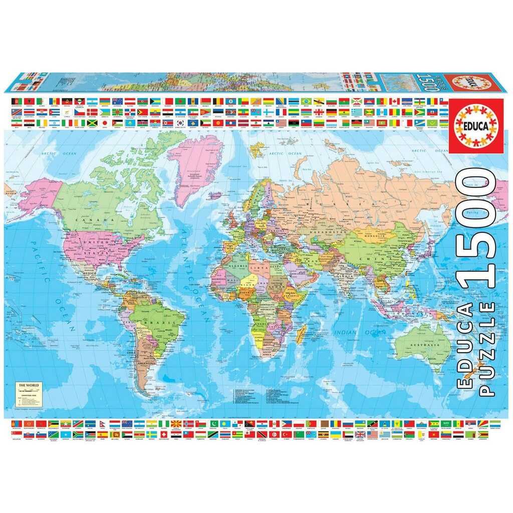 puzzle 1500 mapamundi político