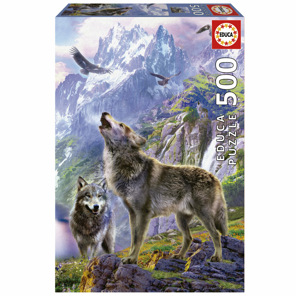 puzzle 500 lobos en las rocas