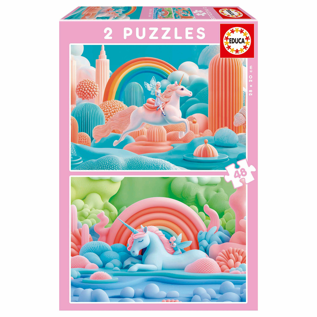 puzzle 2x48 unicornios mágicos