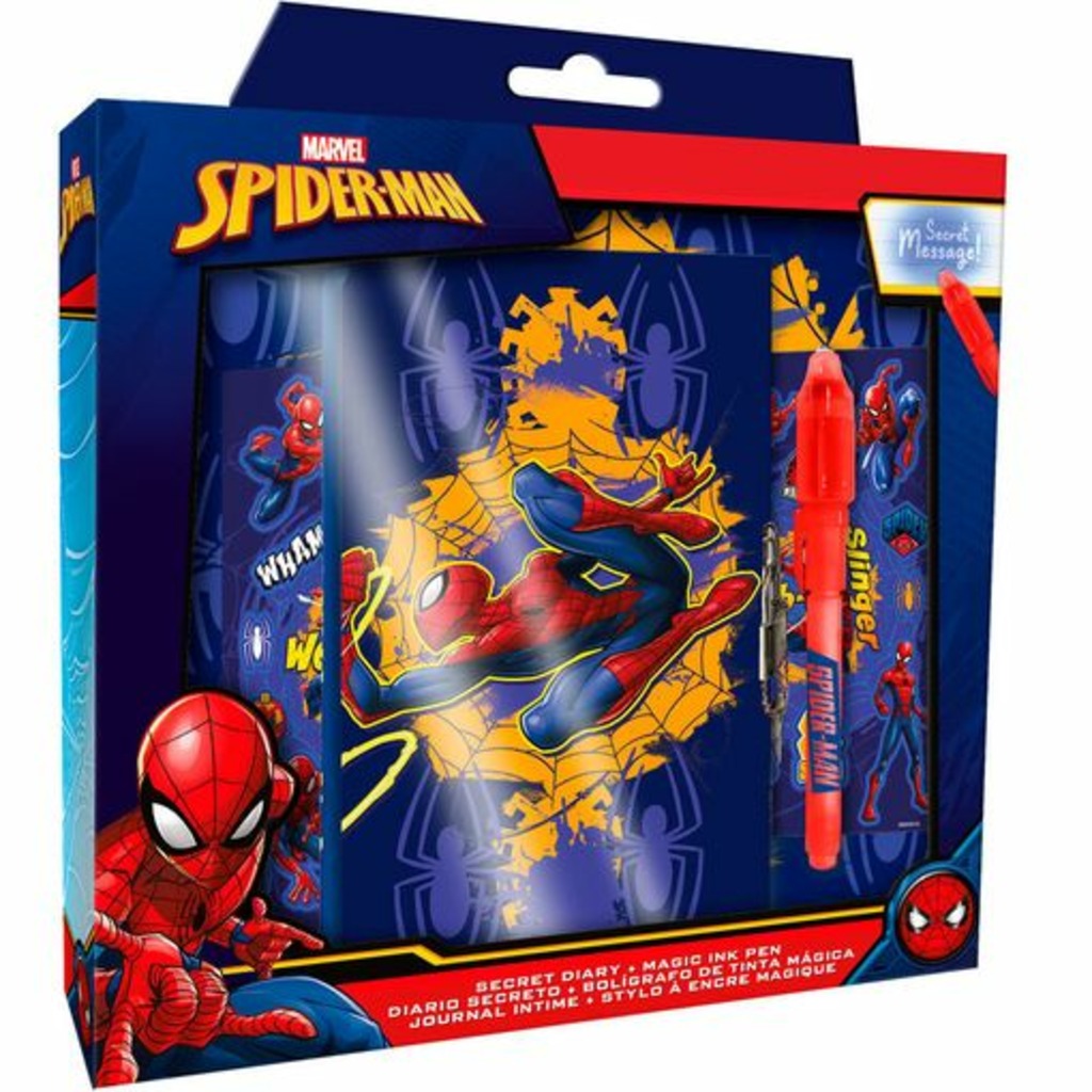 spiderman diario con bolígrafo mágico