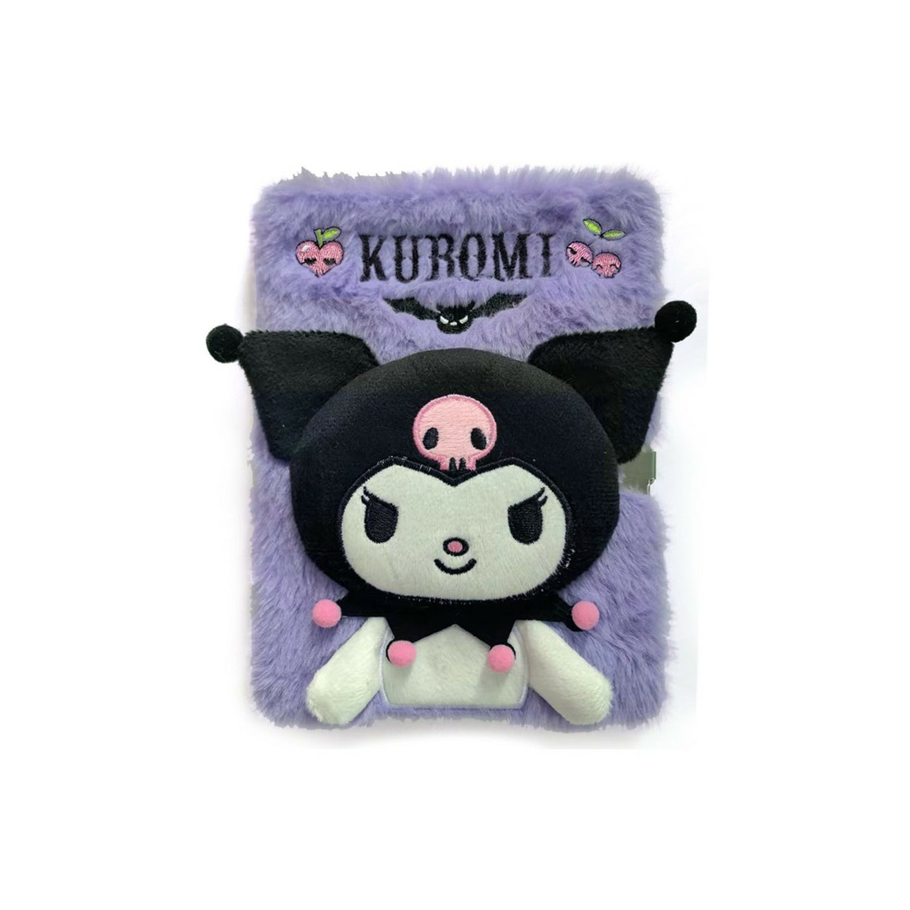 kuromi diario con candado a5 peluche 3d
