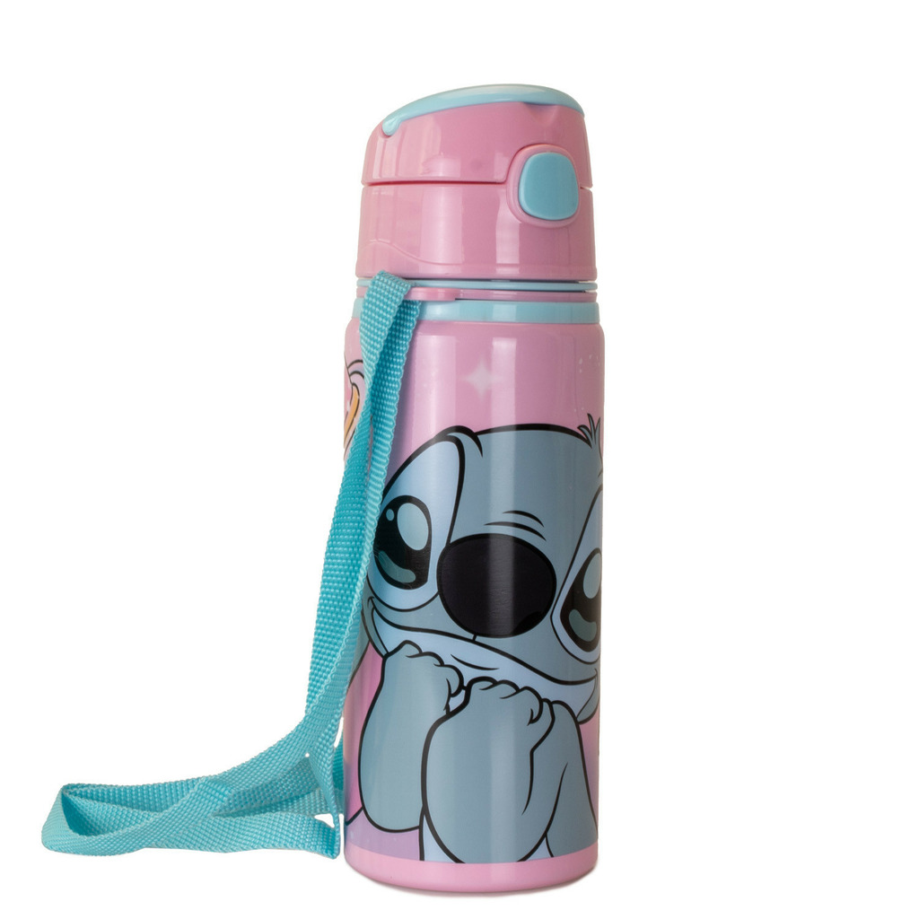 stitch botella aluminio con asa 600ml