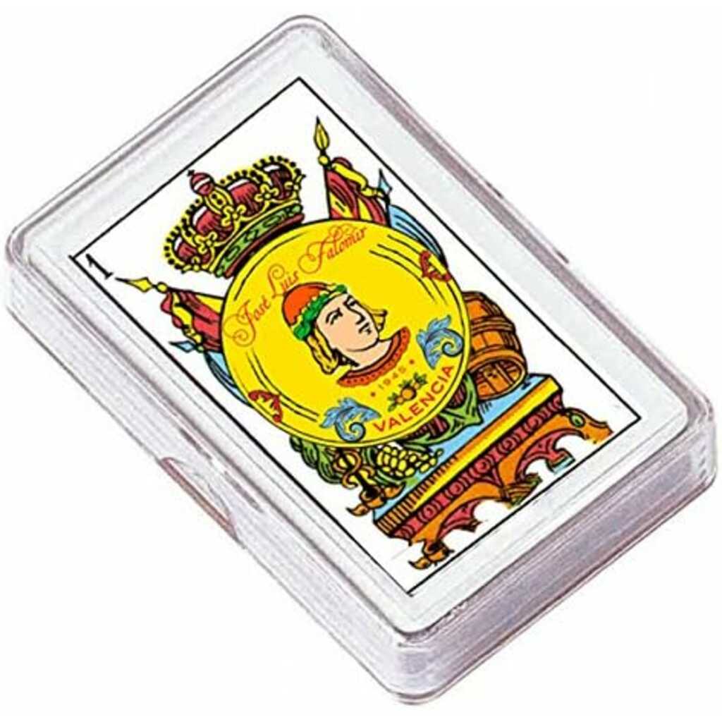 baraja española en caja de plástico