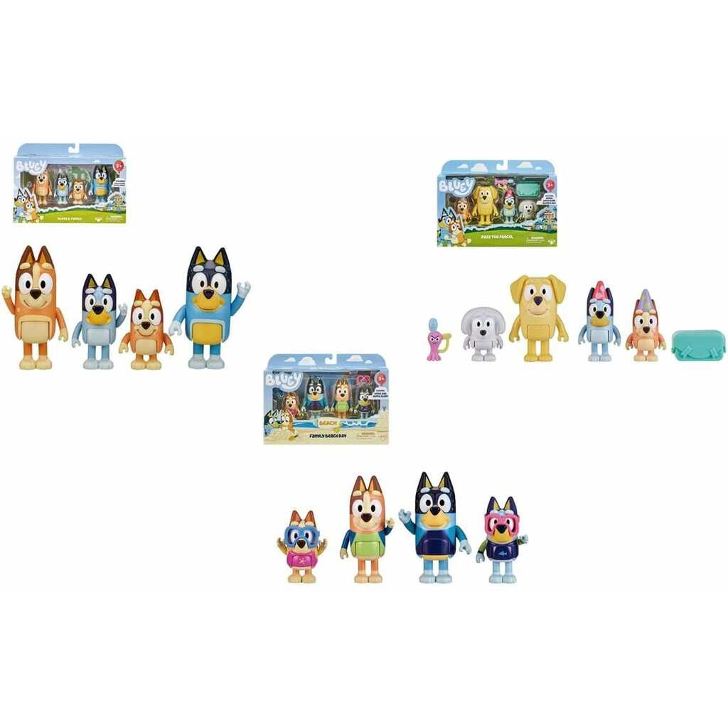 bluey - pack 4 figuras serie 3