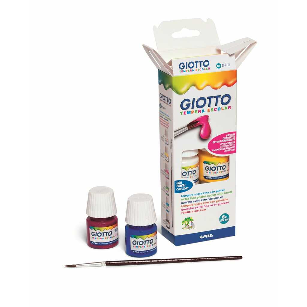 giotto témpera escolar 6x25ml con pincel