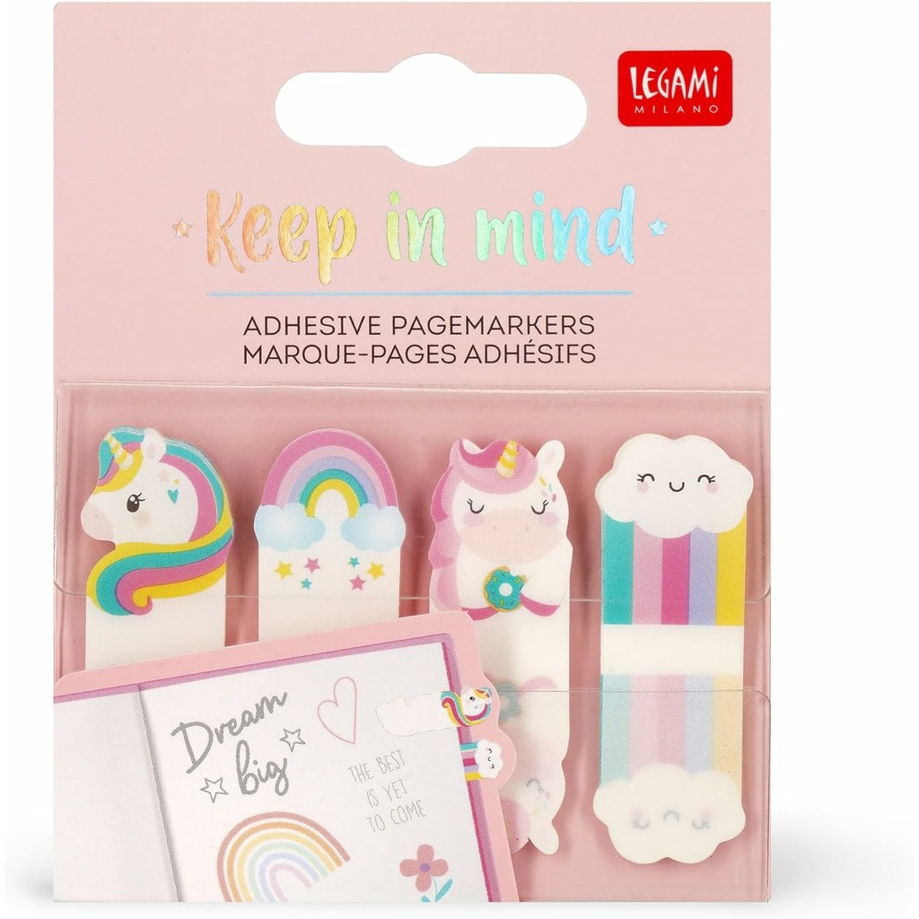 marcapáginas adhesivos unicorn