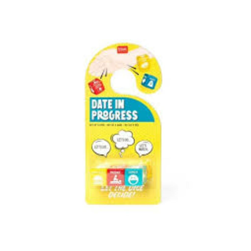 set de 3 dados "date in progress"