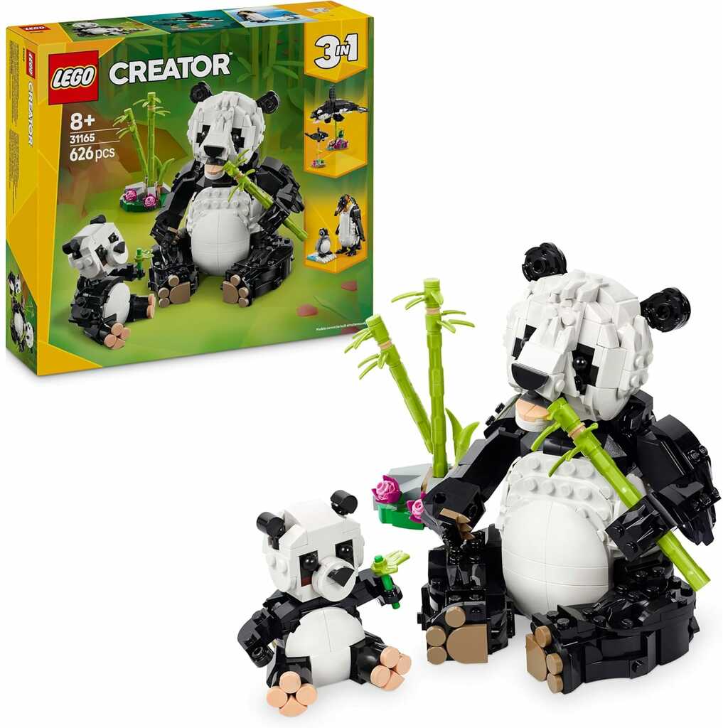 fauna salvaje: familia de pandas