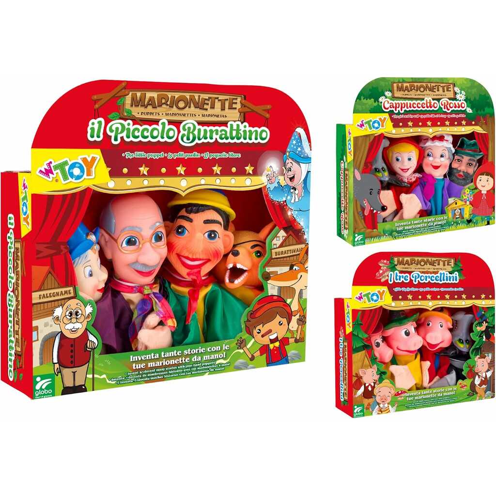 set de 4 marionetas, 3 surtidos