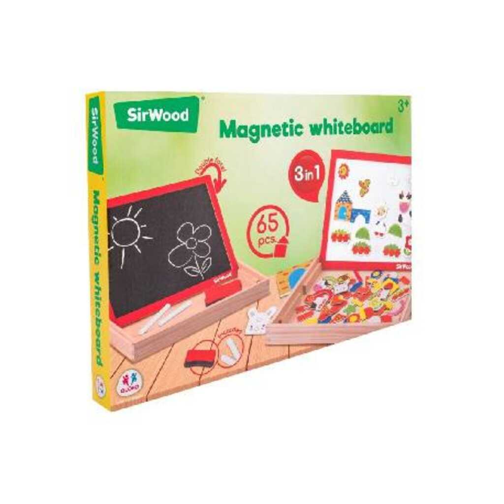 pizarra de madera 3 en 1 con 65 pcs