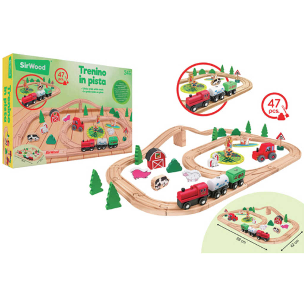 circuito tren madera 47pcs