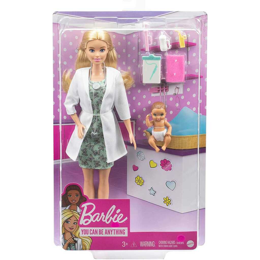 barbie doctora con bebé