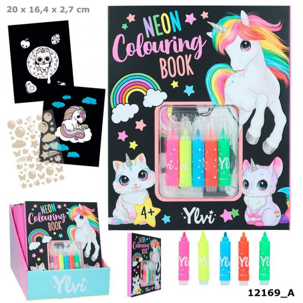 ylvi neon colouring book