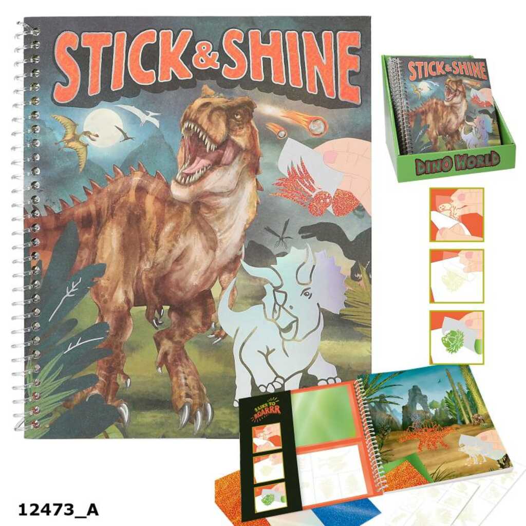 dino world libro para colorear stick & shine