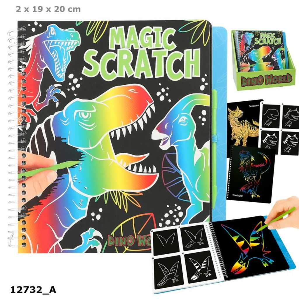 dino world magic-scratch book