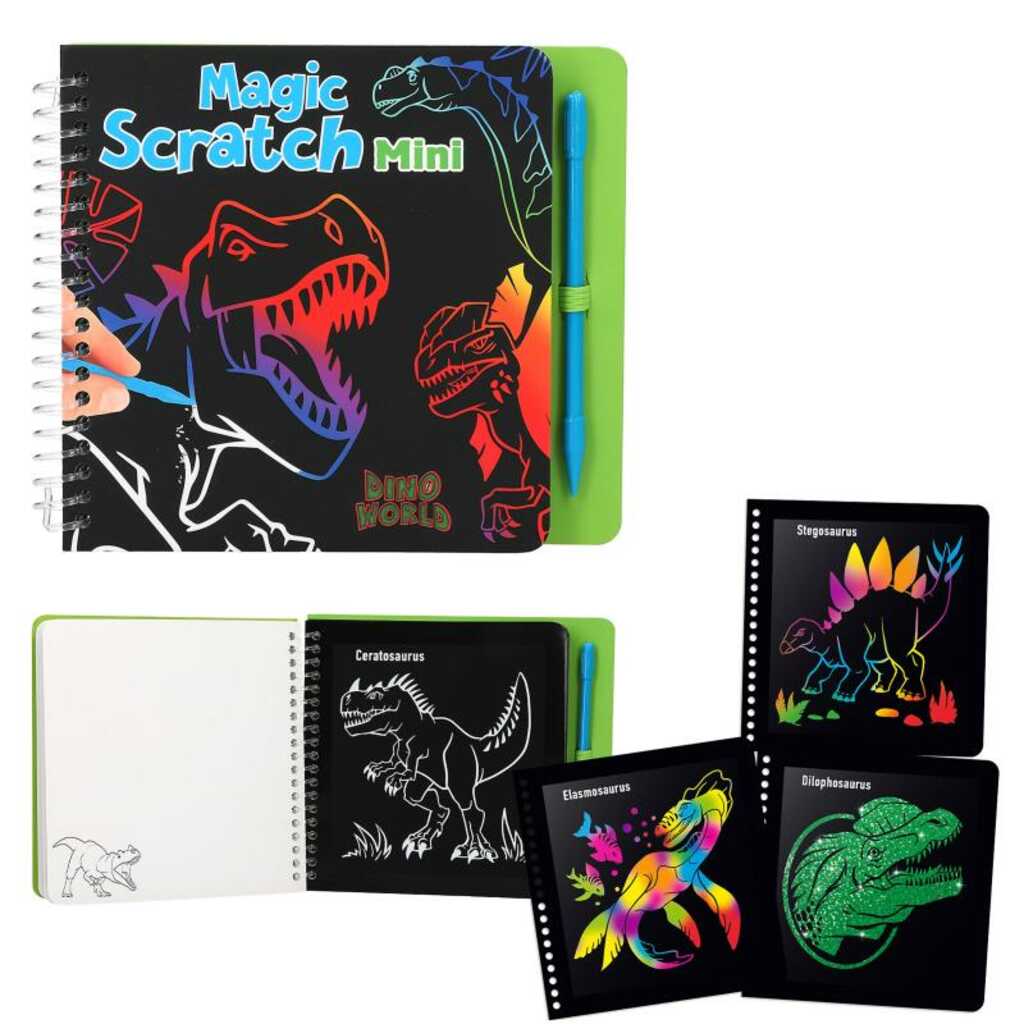 dino world mini magic-scratch book