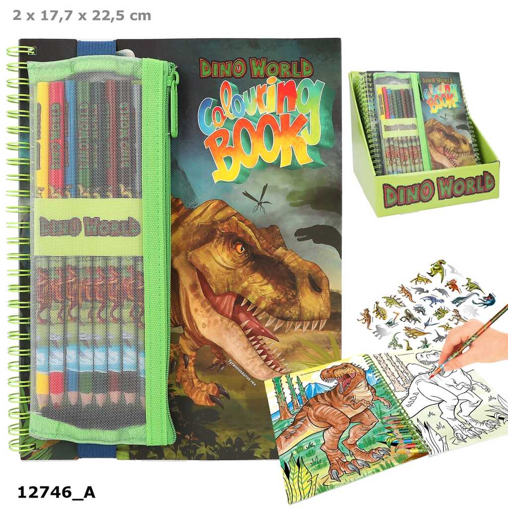 dino world libro de colorear con lápices de colors