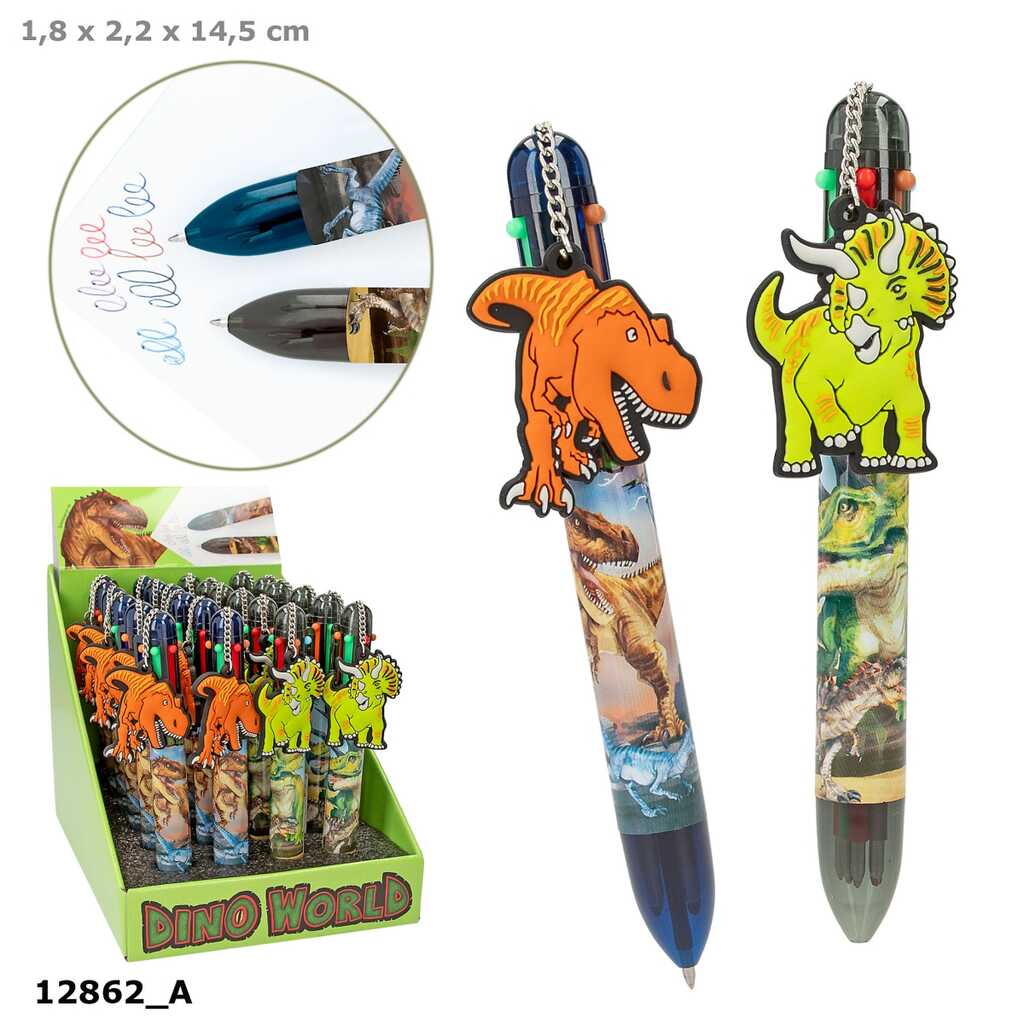 dino world bolígrafo de gel 6 colores