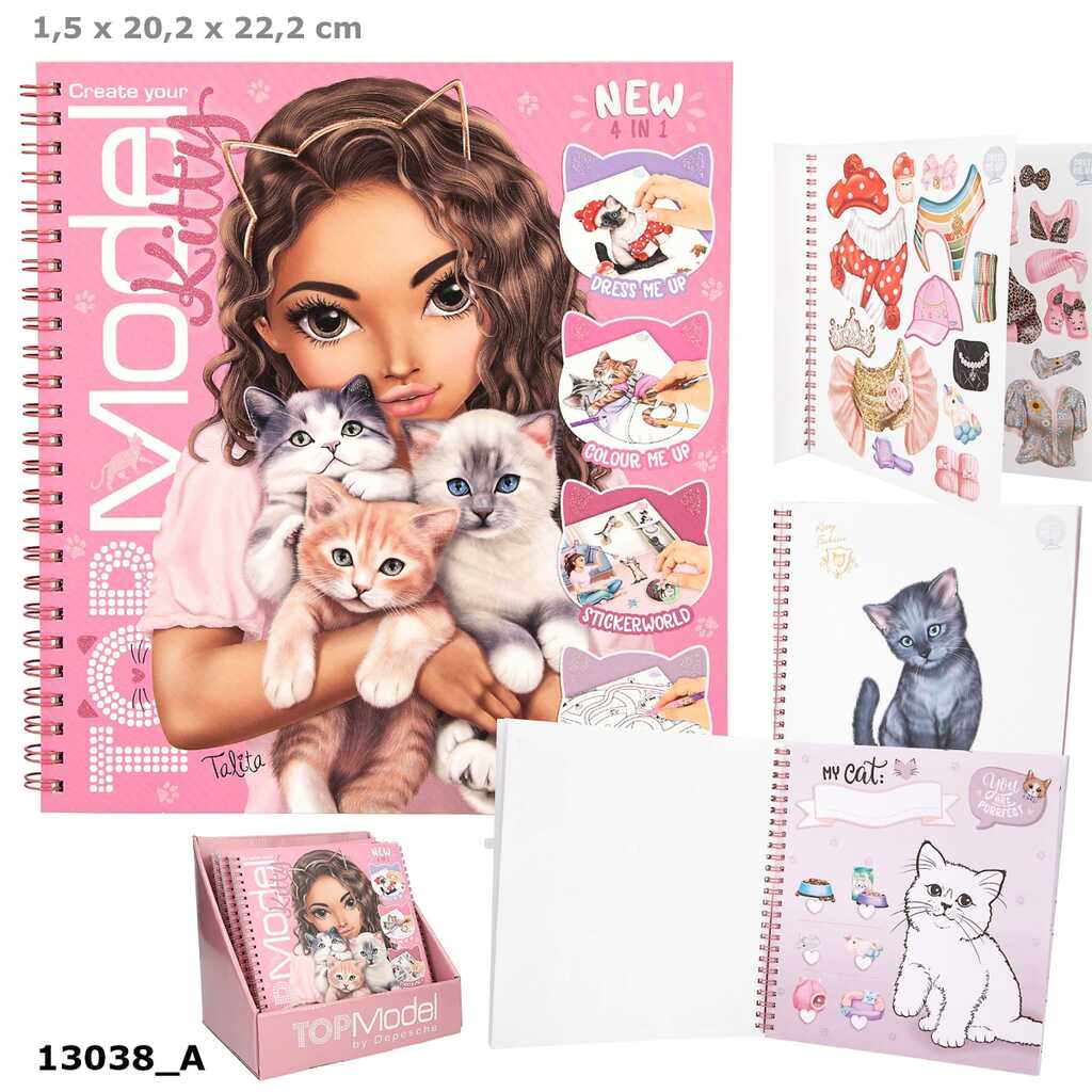 ecrea tu libro de colorear kitty, topmodel