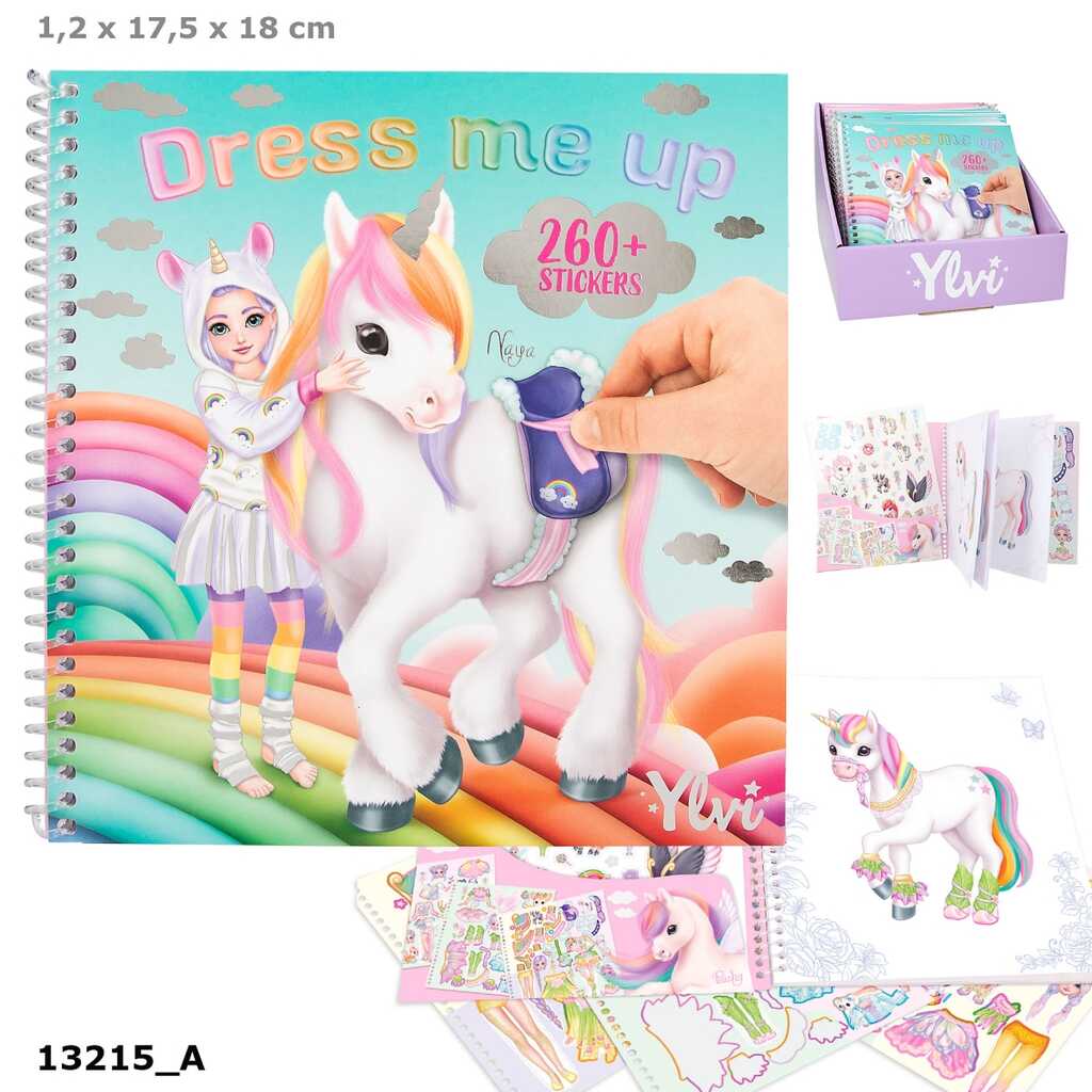 cuaderno con calcomanías ylvi dress me up