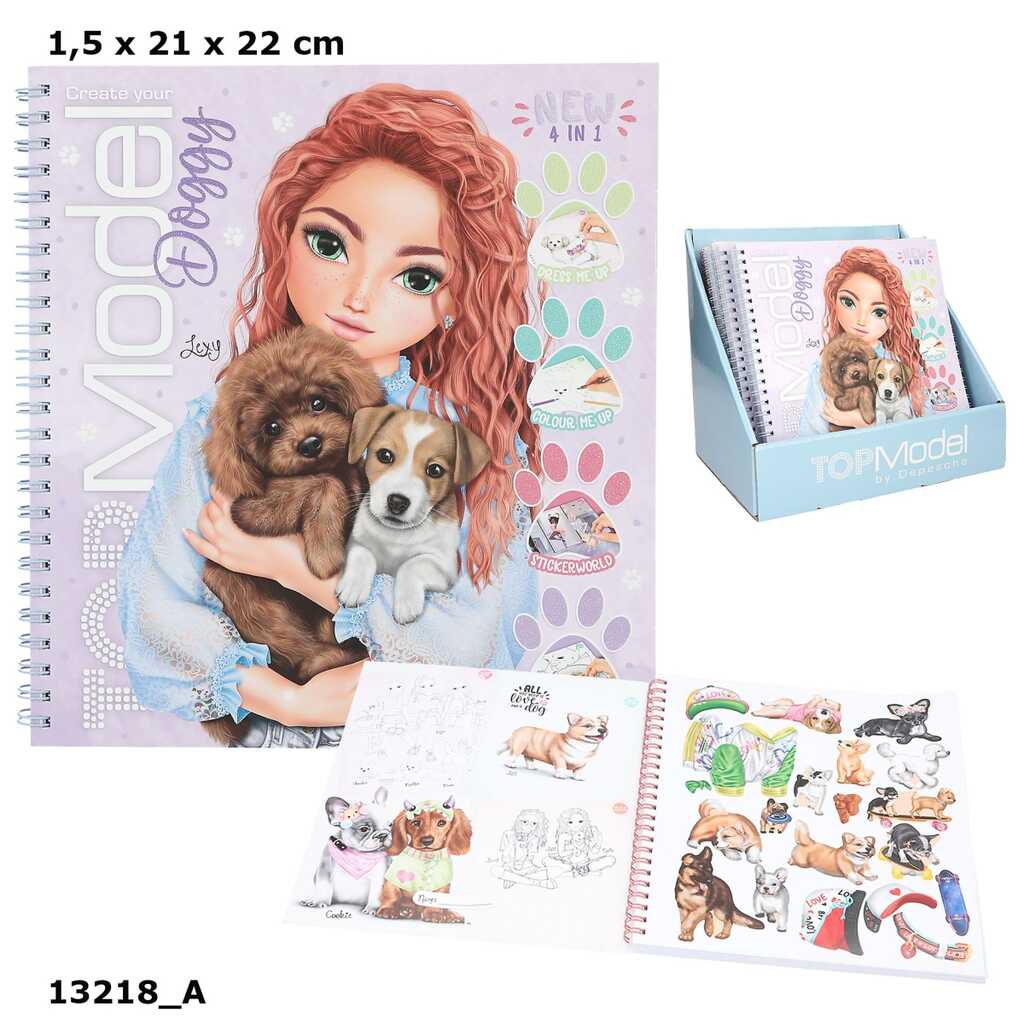 create your topmodel doggy colouring book