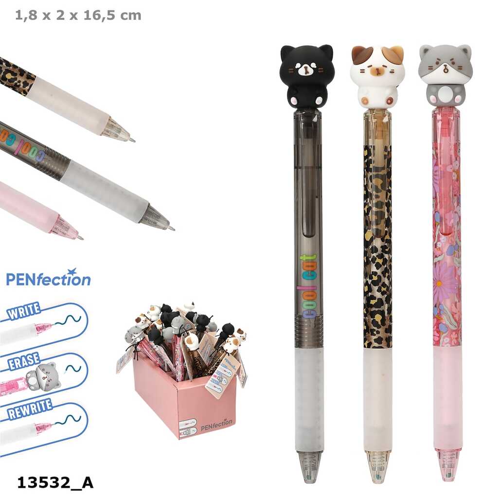 penfection bolígrafo de gel con figura de gato