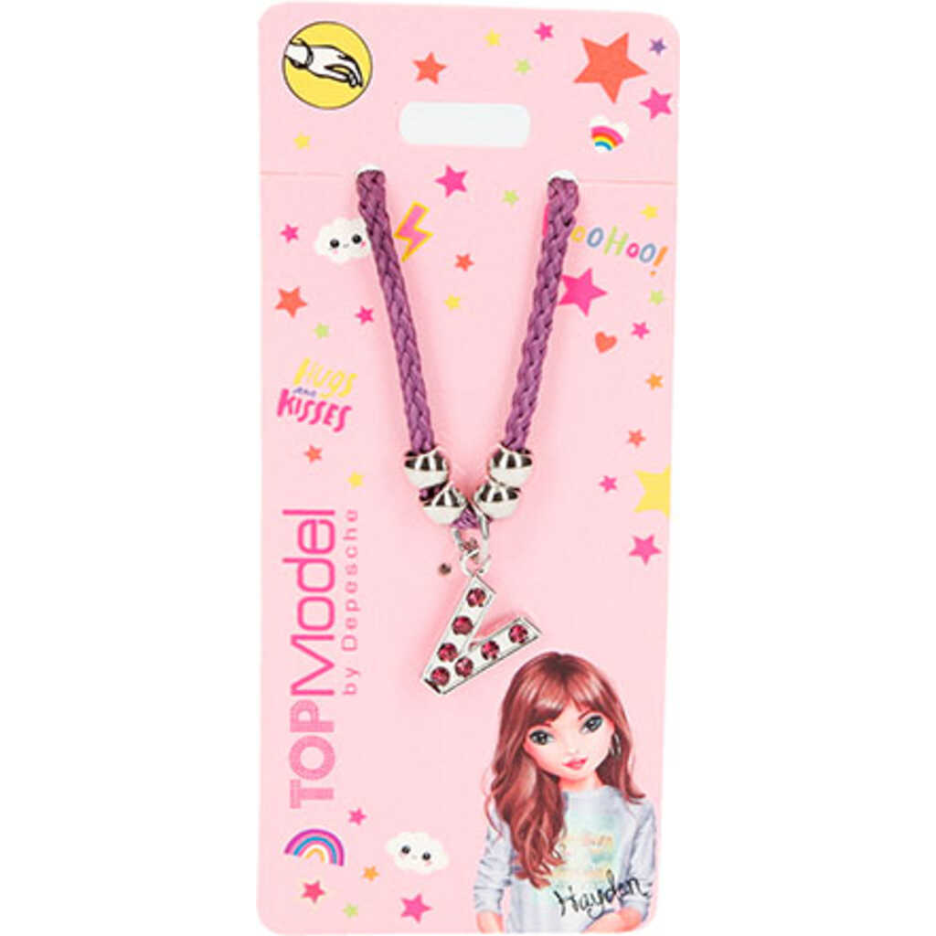 pulsera alfabeto topmodel - letra v