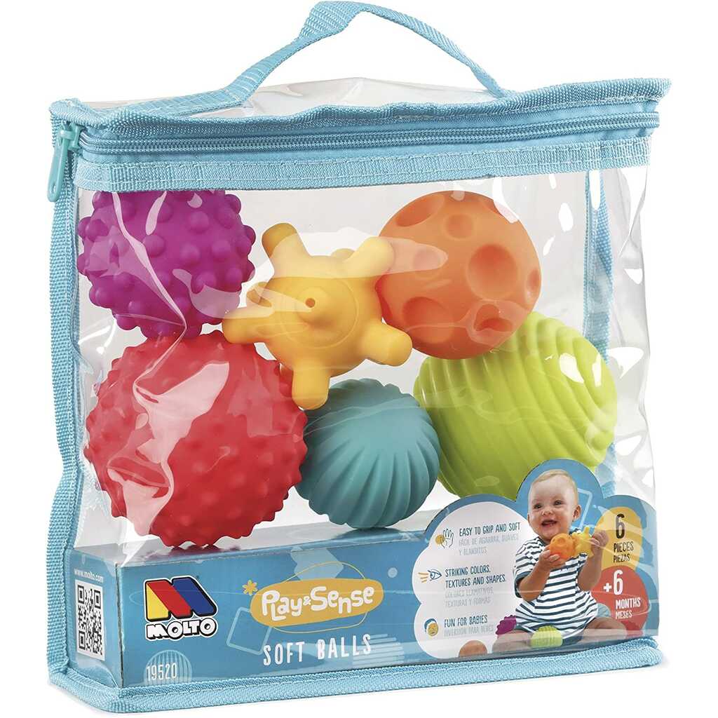 bolsa bolas sensoriales 6 pzas play&sense