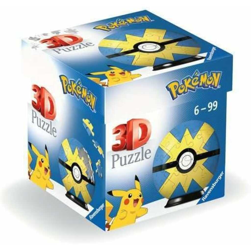 puzzle 3d pokémon quick ball amarillo azul