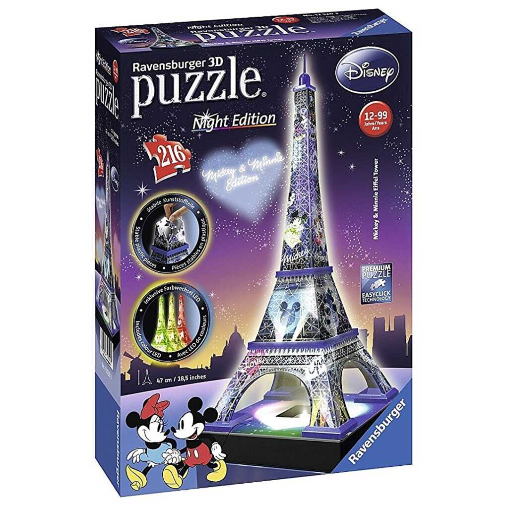 puzzle 3d torre eiffel disney night edition