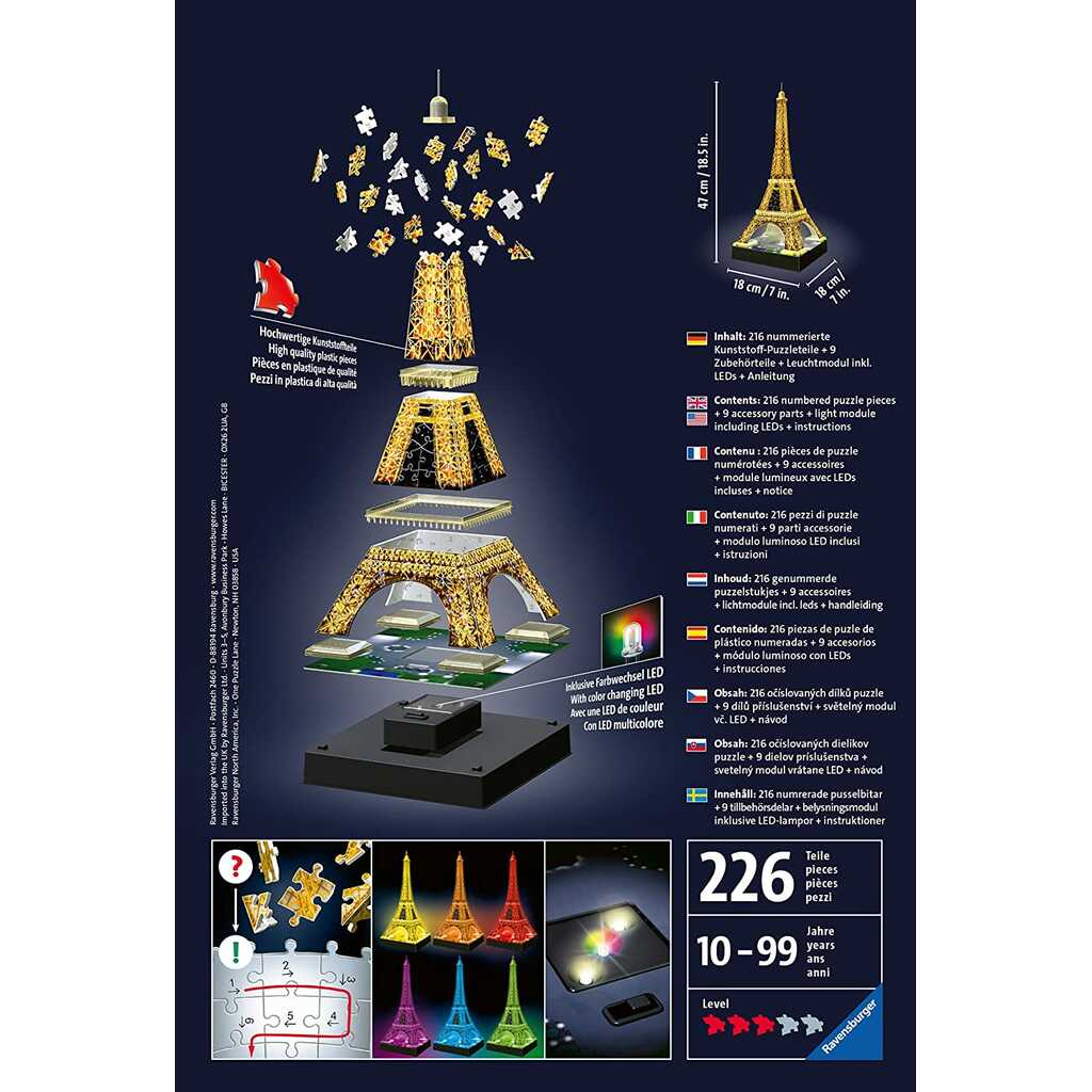 puzzle 3d torre eiffel night edition