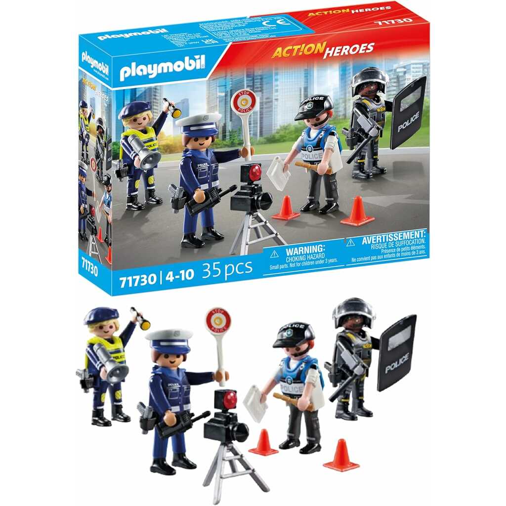 set de figuras de policía