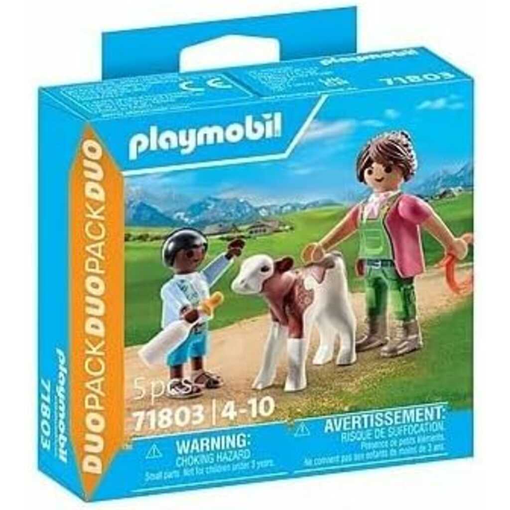 granjera con ternero