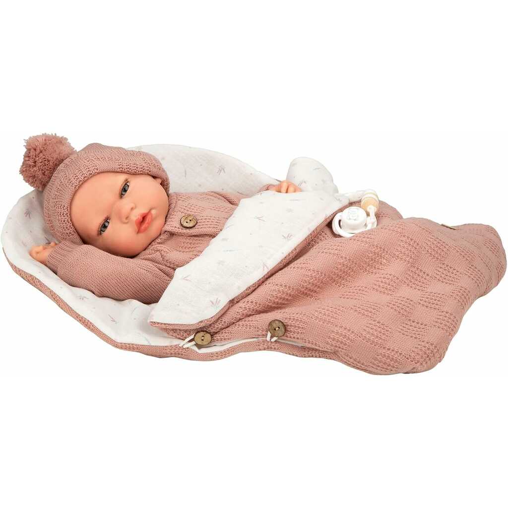 reborn arias 40cm elba rosa con saco de dormir