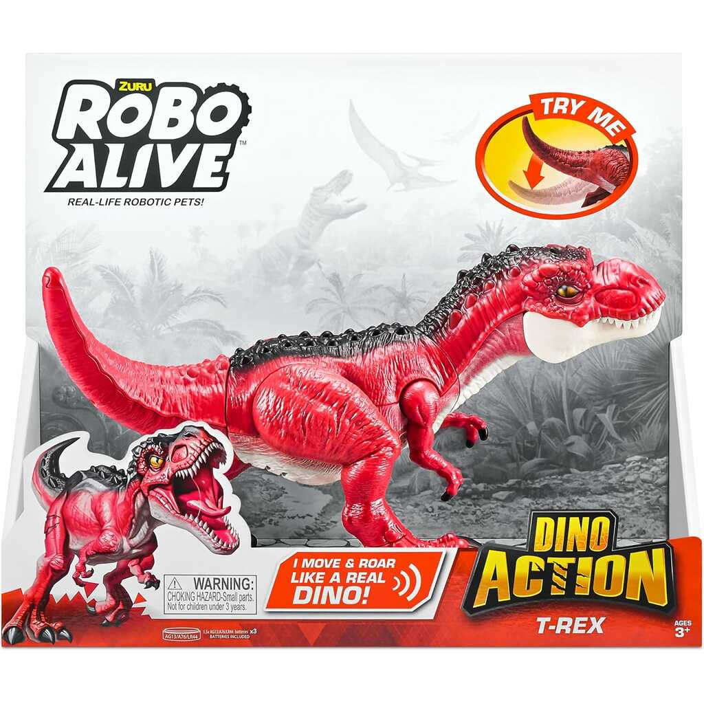 dinosaurio t-rex robo alive, dino action