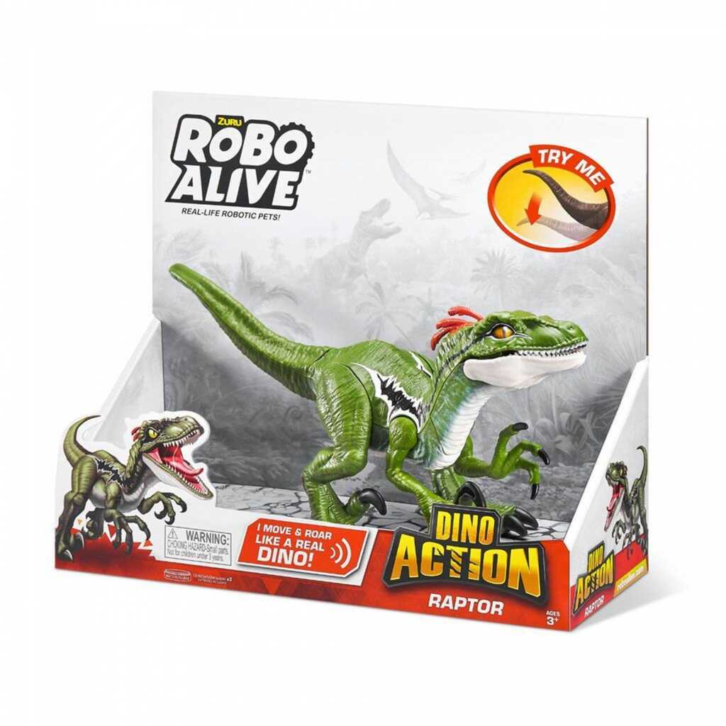 dinosaurio velociraptor robo alive, dino action